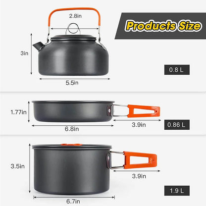 Lightweight Aluminum Camping Cooking Set