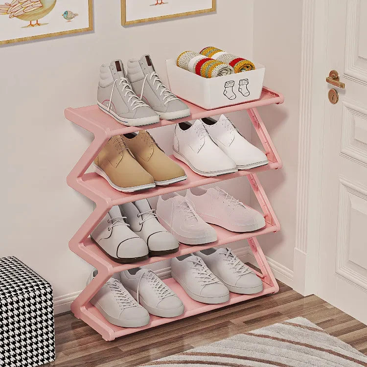 7-Shaped Fabric Shoe Rack Multi-Layer Dust-Proof Storage Cabinet