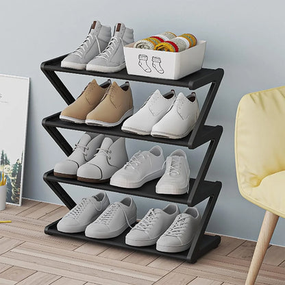 7-Shaped Fabric Shoe Rack Multi-Layer Dust-Proof Storage Cabinet