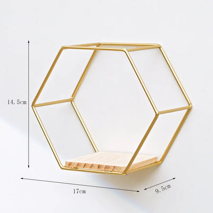 Floating Wall Shelf Hexagon Storage Holder