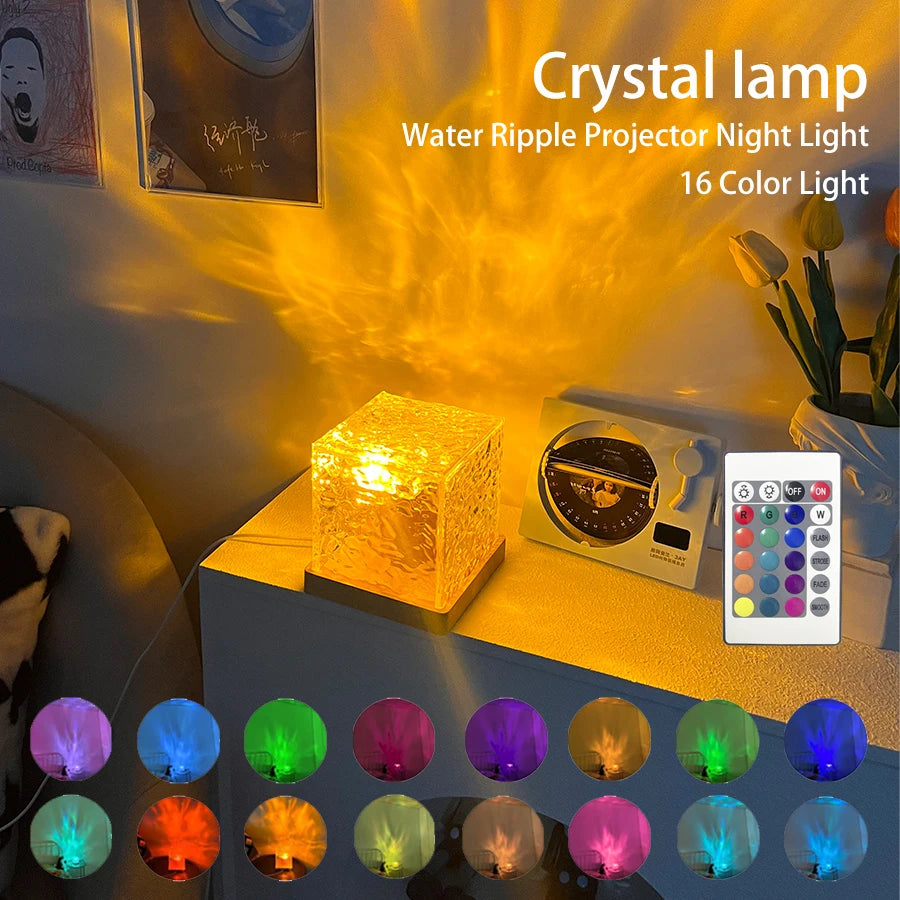 16-Color Flame Crystal Lamp