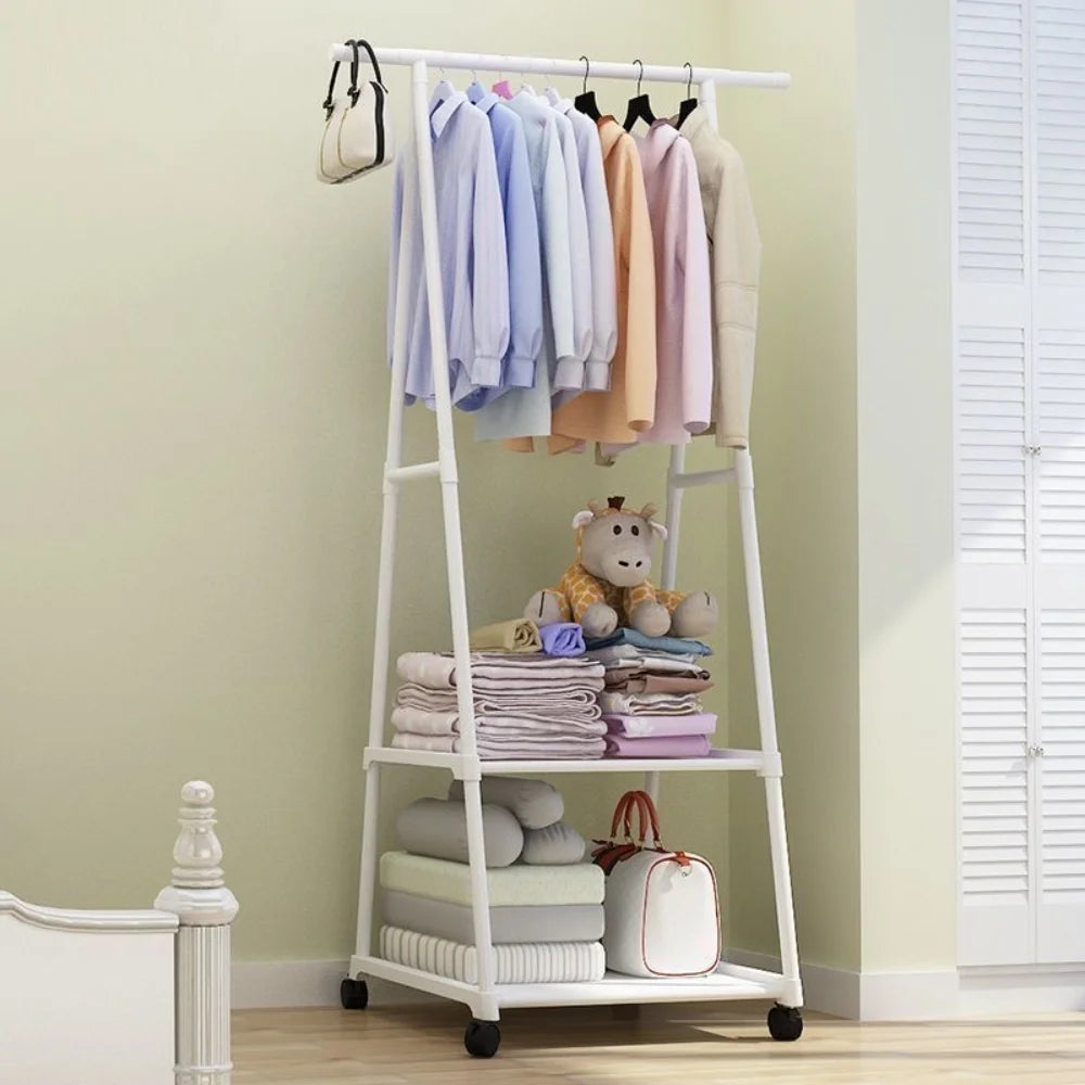 Movable Metal Coat Rack Triangle Pulley Stand