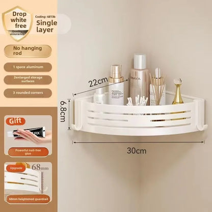 No Drill Aluminum Bathroom Shelf Shampoo Rack