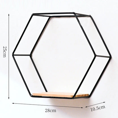 Floating Wall Shelf Hexagon Storage Holder