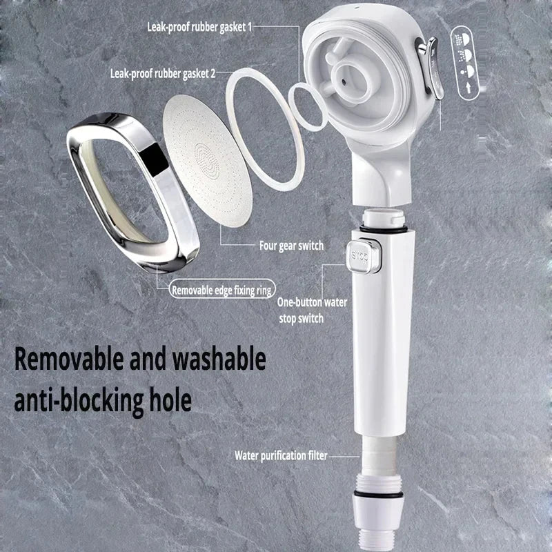 High Pressure 3-Modes Water Saving Shower Head