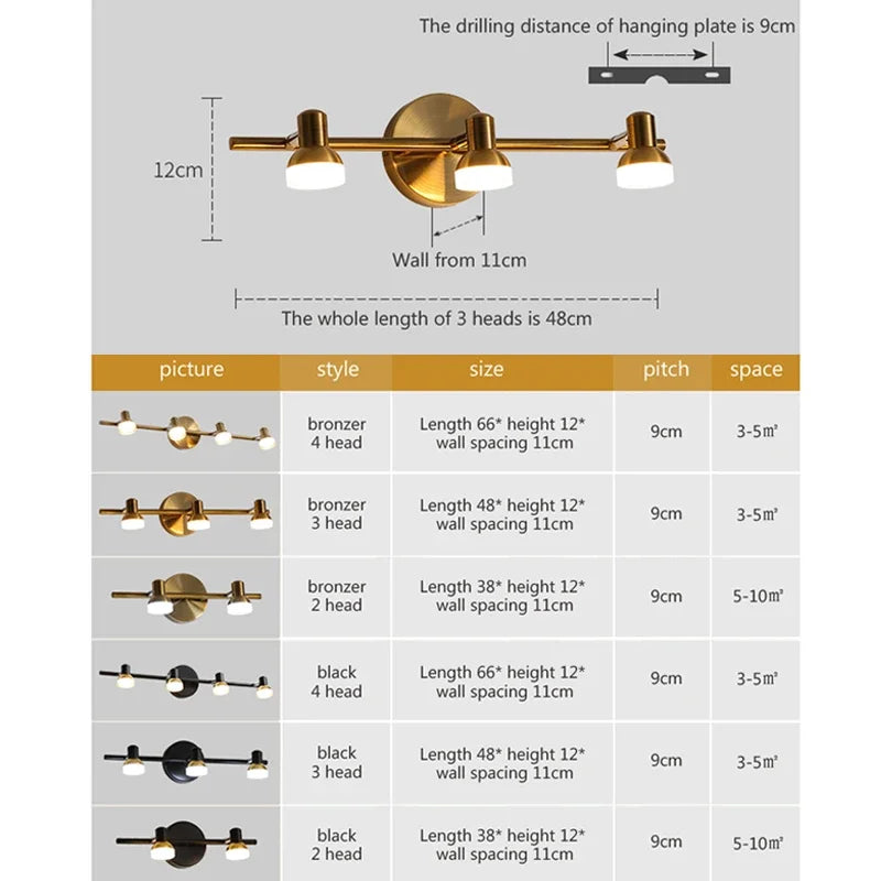 Nordic Multi-Head Wall Light