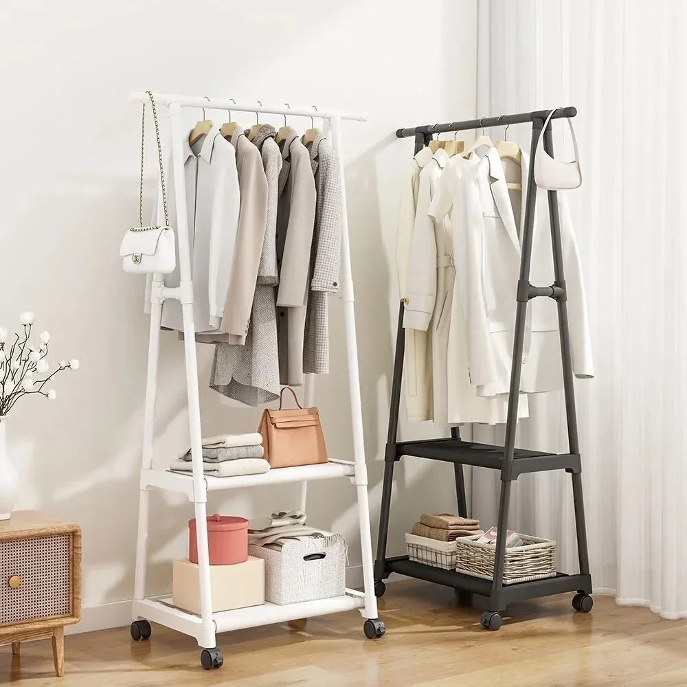 Movable Metal Coat Rack Triangle Pulley Stand