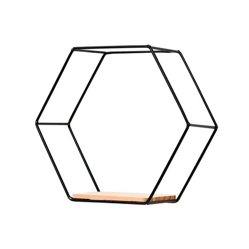 Floating Wall Shelf Hexagon Storage Holder