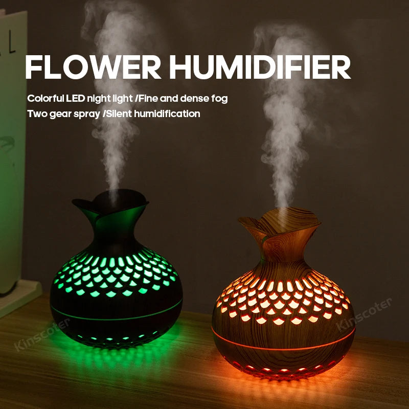 Wood Grain USB Humidifier 300ml Aroma Diffuser