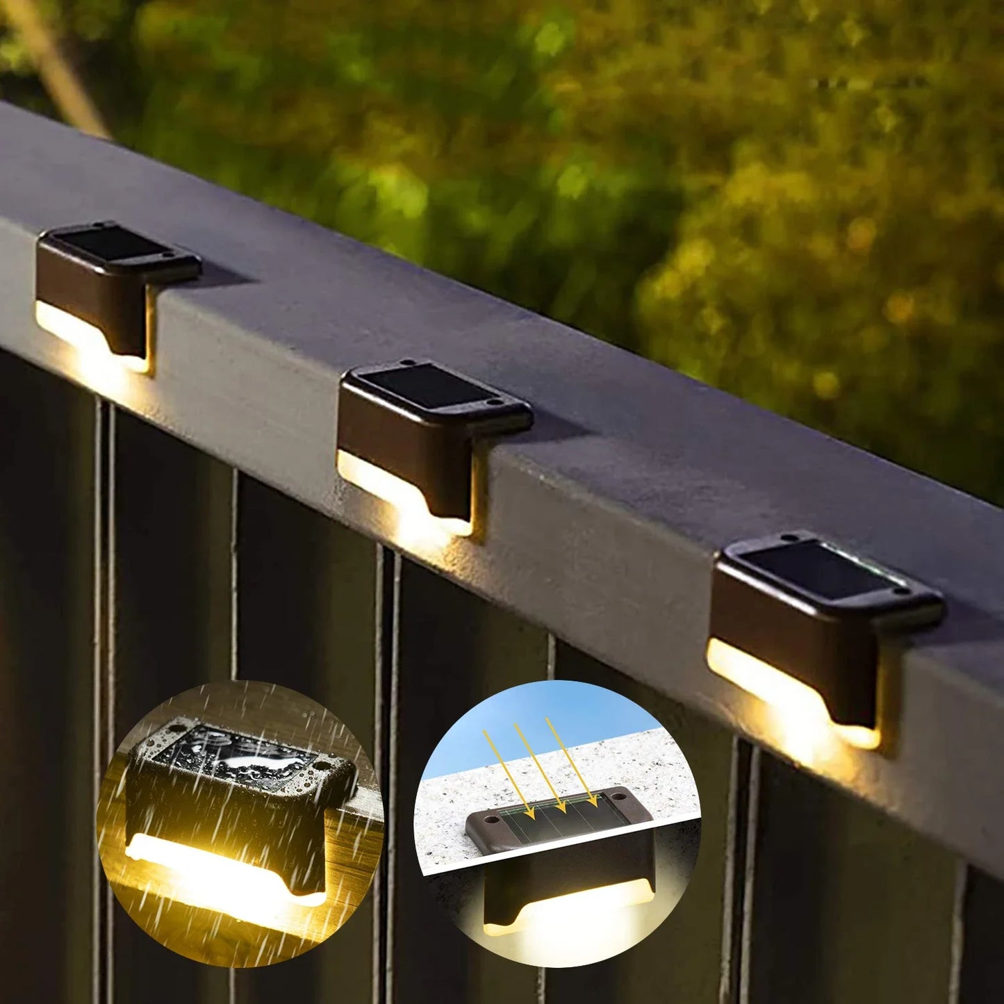 Solar LED Lights Waterproof Outdoor Deck Lamps