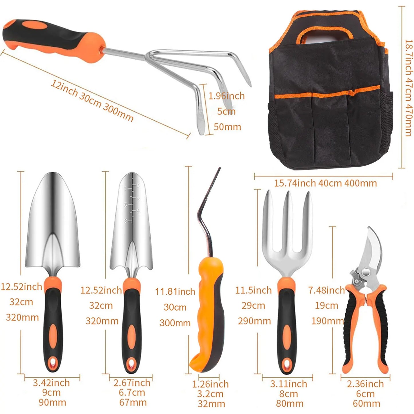 Heavy Duty Stainless Steel Garden Tool Set