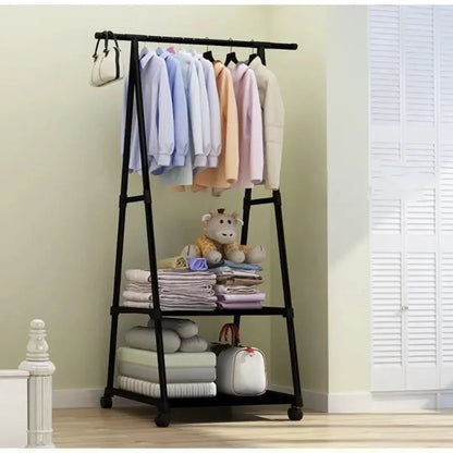 Movable Metal Coat Rack Triangle Pulley Stand