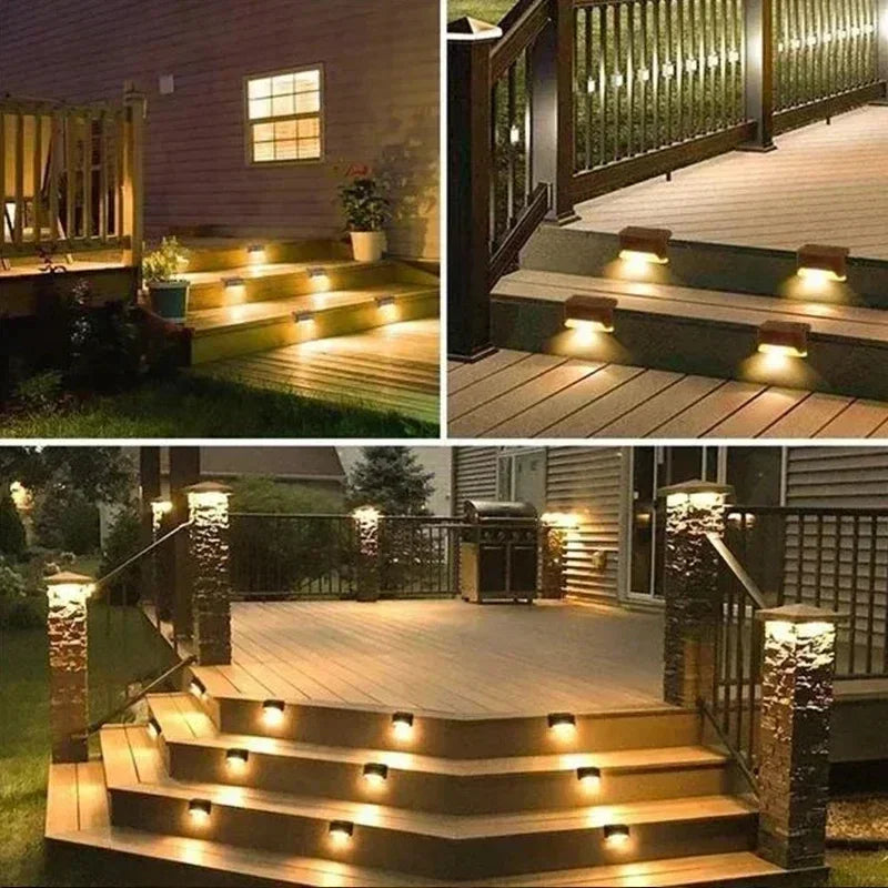 Solar LED Lights Waterproof Outdoor Deck Lamps