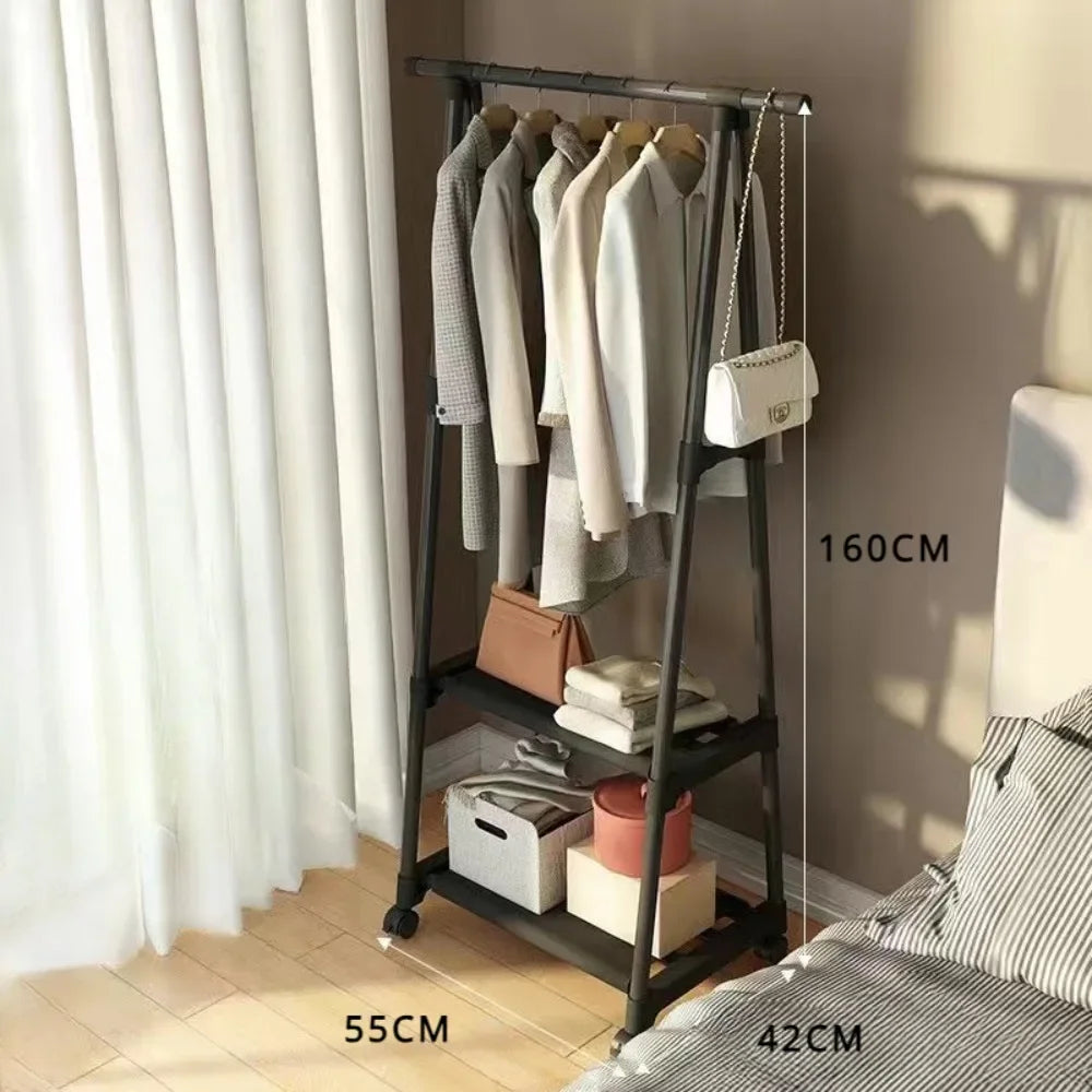 Movable Metal Coat Rack Triangle Pulley Stand