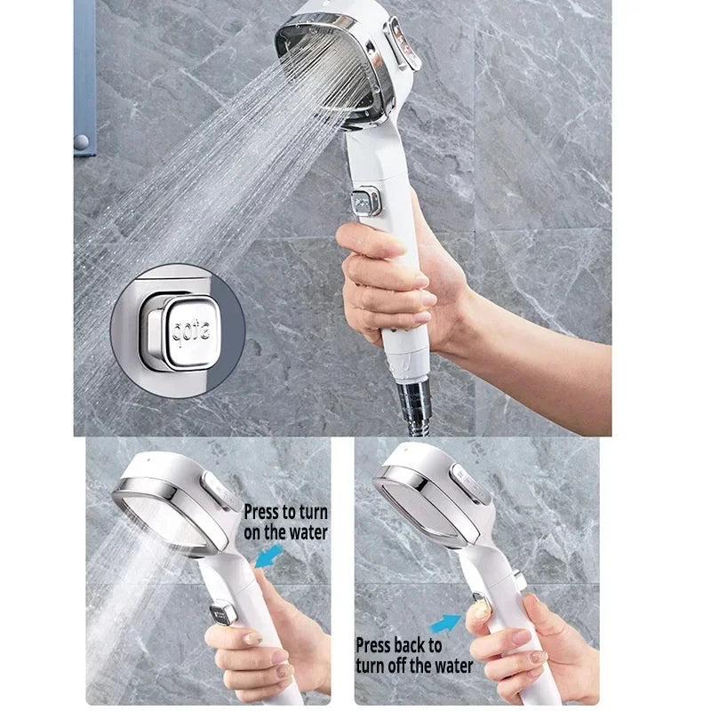 High Pressure 3-Modes Water Saving Shower Head