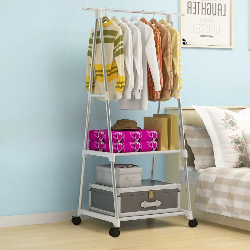 Movable Metal Coat Rack Triangle Pulley Stand