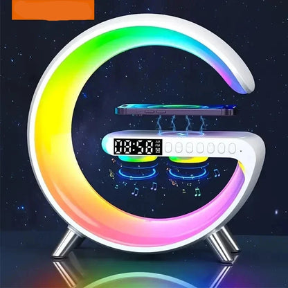 RGB Night Light Bluetooth Speaker Wireless Charger Alarm Clock Pad