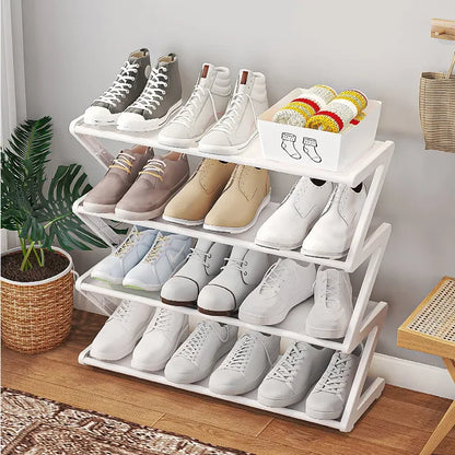 7-Shaped Fabric Shoe Rack Multi-Layer Dust-Proof Storage Cabinet